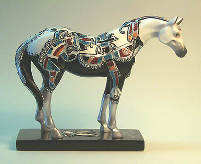 ZUNI SILVER EMBELLISHED FIGURINE.