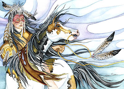 NATIVE AMERICAN RIDER.